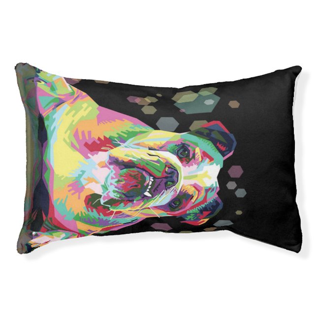 Bulldog Colorful Art |  Bulldog Lover Pet Bed (Front)