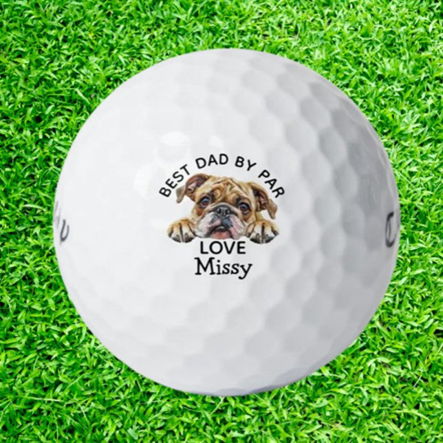 Bulldog Customize Gift Dad Golf Balls (Discover awesome golf gift ideas that will make every birthday special! From dog golf balls)