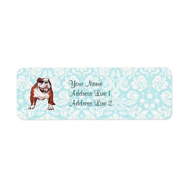 Bulldog; Cute Label (Front)