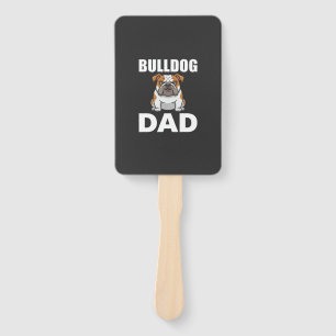 Bulldog Dad Cartoon Dog Lover Hand Fan
