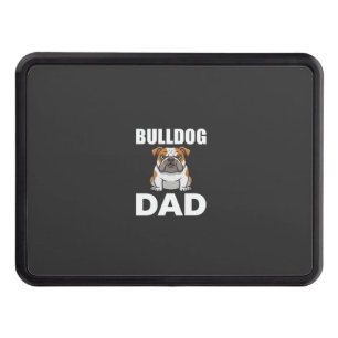 Bulldog Dad Cartoon Dog Lover Hitch Cover