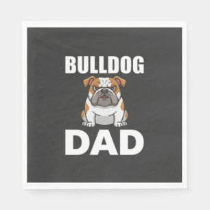 Bulldog Dad Cartoon Dog Lover Napkins