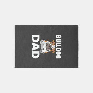 Bulldog Dad Cartoon Dog Lover Rug