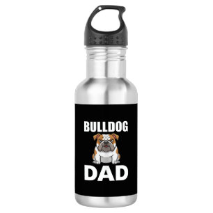 Bulldog Dad Cartoon Dog Lover Stainless Steel Water Bottle