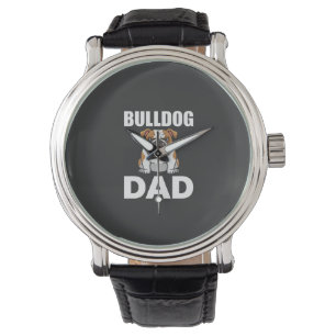 Bulldog Dad Cartoon Dog Lover Watch