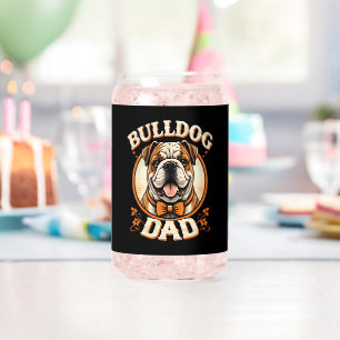 Bulldog Dad – Cute Vintage Bulldog Father’s Day Can Glass