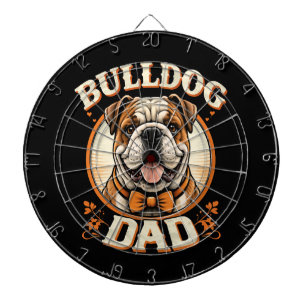 Bulldog Dad – Cute Vintage Bulldog Father’s Day Dart Board