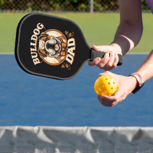 bulldog dad – cute vintage bulldog father’s day pickleball paddle