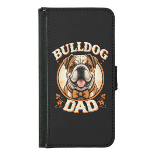 Bulldog Dad – Cute Vintage Bulldog Father’s Day Samsung Galaxy S5 Wallet Case