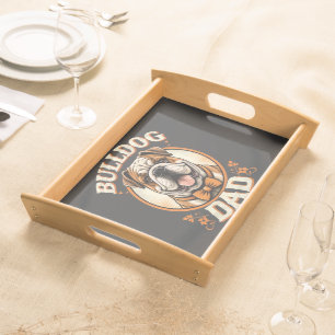 bulldog dad – cute vintage bulldog father’s day serving tray