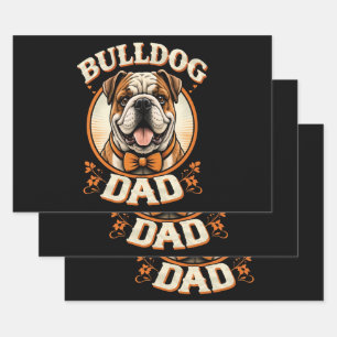 Bulldog Dad – Cute Vintage Bulldog Father’s Day Wrapping Paper Sheets