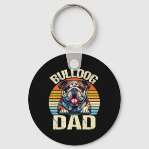 Bulldog Dad Dog Lovers Daddy Father's Day  Keychain