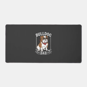 Bulldog Dad Dog Sunglasses Bandana Desk Mat