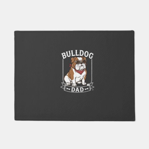 Bulldog Dad Dog Sunglasses Bandana Doormat