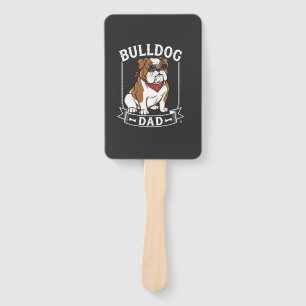 Bulldog Dad Dog Sunglasses Bandana Hand Fan