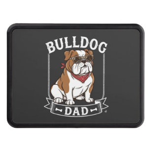 Bulldog Dad Dog Sunglasses Bandana Hitch Cover