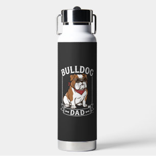 Bulldog Dad Dog Sunglasses Bandana Water Bottle