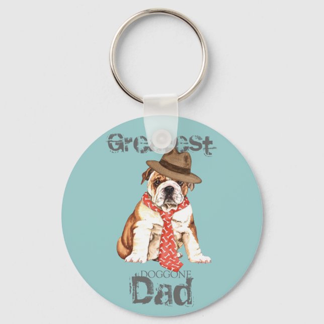 Bulldog Dad Keychain (Front)
