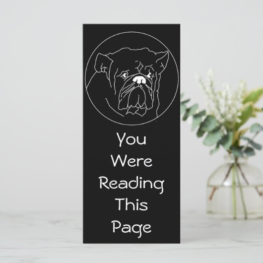 Bulldog Dark Bookmark Template (Standing Front)