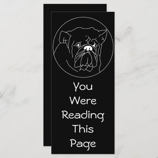 Bulldog Dark Bookmark Template (Front/Back)