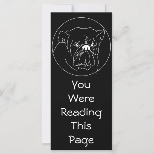 Bulldog Dark Bookmark Template (Front)
