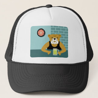 Bulldog Dartboard Beer Bar Trucker Hat