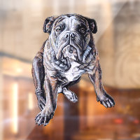 Bulldog Decal Bulldog Art Window Cling Personalize