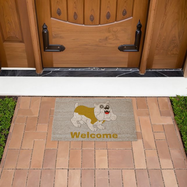 Bulldog Design Fiber Doormat (Insitu (Outdoor))
