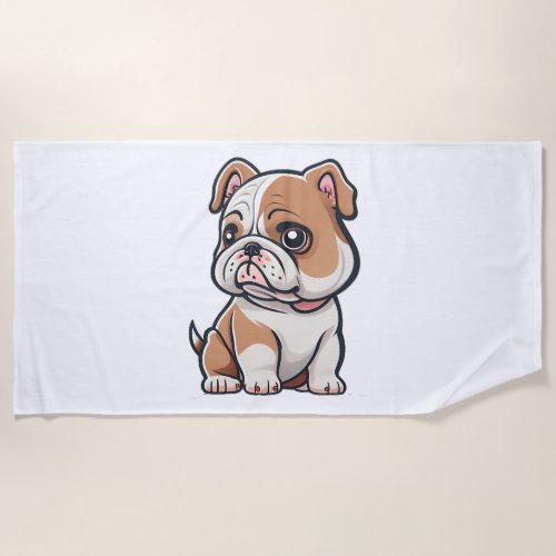 Bulldog design for the Bold Brave and Beautiful Beach Towel