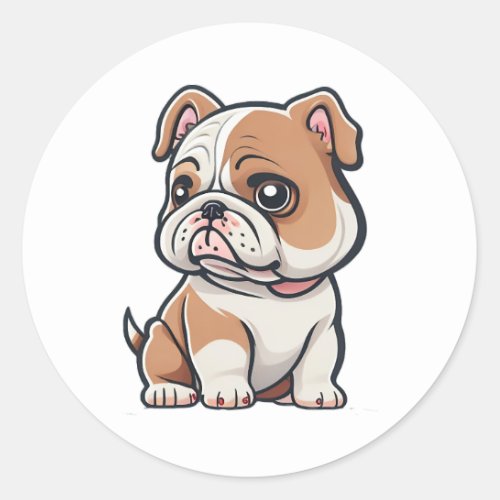 Bulldog design for the Bold Brave and Beautiful Classic Round Sticker