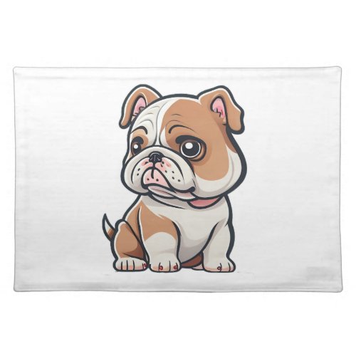 Bulldog design for the Bold Brave and Beautiful Cloth Placemat