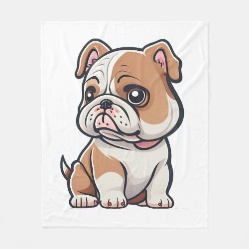 Bulldog design for the Bold Brave and Beautiful Fleece Blanket