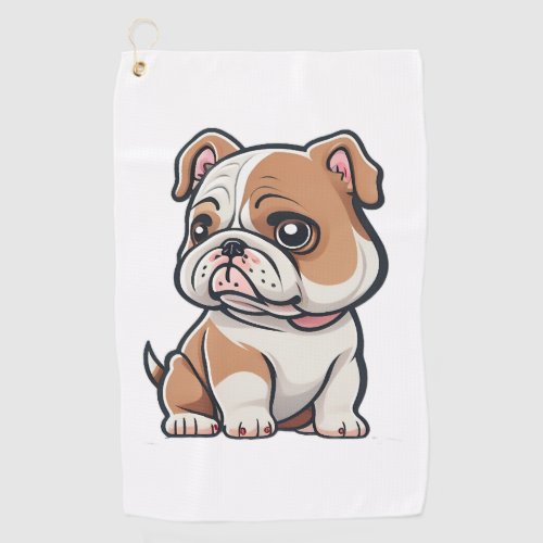 Bulldog design for the Bold Brave and Beautiful Golf Towel