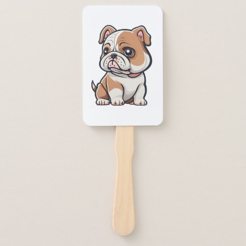 Bulldog design for the Bold Brave and Beautiful Hand Fan