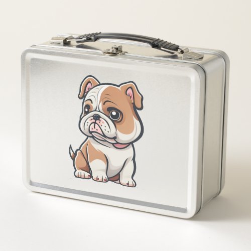 Bulldog design for the Bold Brave and Beautiful Metal Lunch Box