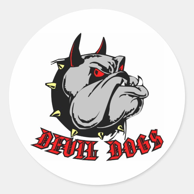 Bulldog Devil Dogs Classic Round Sticker (Front)