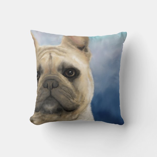 Bulldog Dog 158 Throw Pillow (Front)