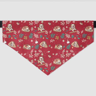 Bulldog Dog Bandana Cute Christmas Kawaii Holiday Pet Bandana Collar