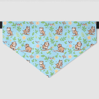 Bulldog Dog Bandana Garden Floral Spring Pet Style Collar