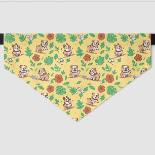Bulldog Dog Bandana Summer Floral Kawaii Cute Pet Collar