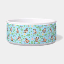 Bulldog Dog Bowl Soft Bloom Spring Pet Design