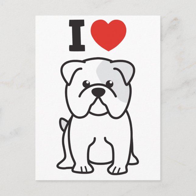 Bulldog Dog Cartoon Postcard (Front)