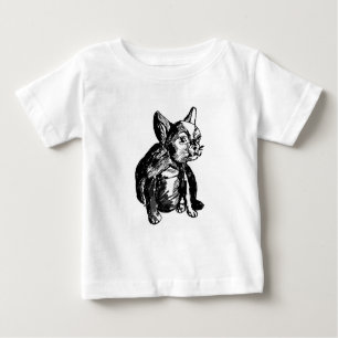 Bulldog Dog Drawing Baby Fine Jersey T-Shirt