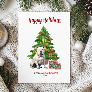 Bulldog Dog Family Christmas Holiday Card