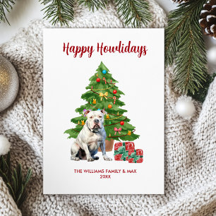 Bulldog Dog Family Christmas Holiday Card