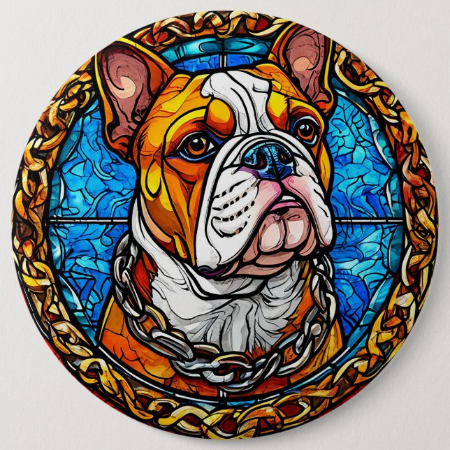 Bulldog Dog For Pet Lovers Gift Button (Front)
