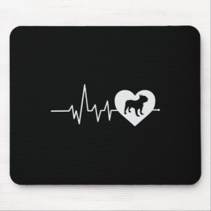 Bulldog Dog Lovers Men Women Gift Frenchie Heartbe Mouse Pad