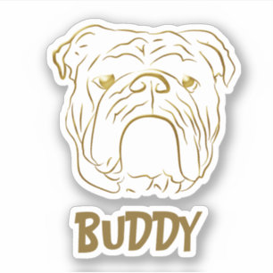 Bulldog Dog Name Sticker