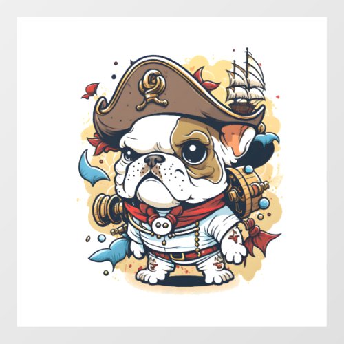 Bulldog Dog Pirate Captain Wall Decal
