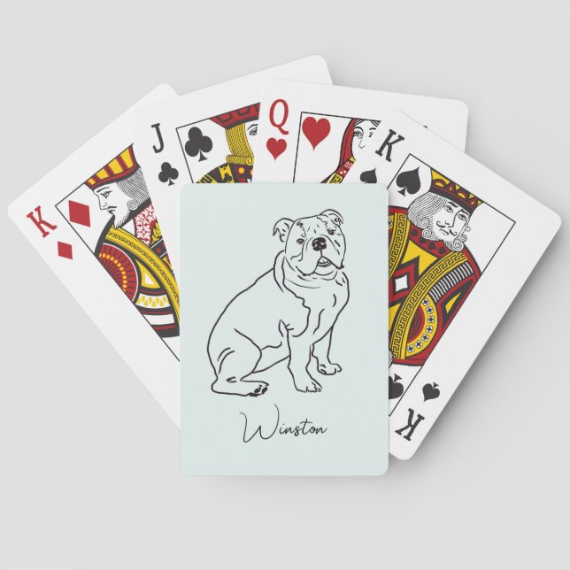 Bulldog Dog  Poker Cards (Back)